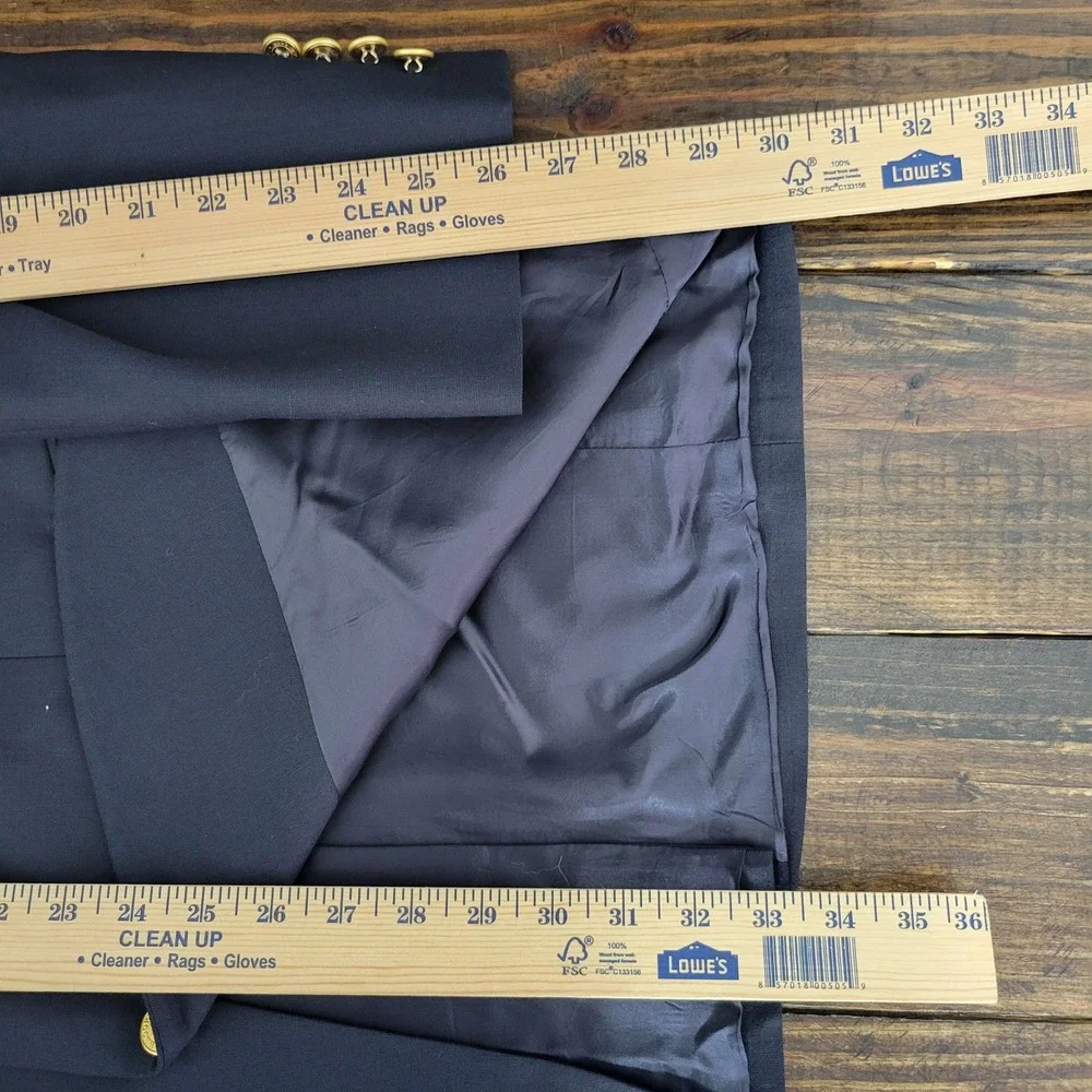 Brooks Brothers 346 Men's Sport Coat Blazer Two‎ Button Navy Blue Stretch 43L